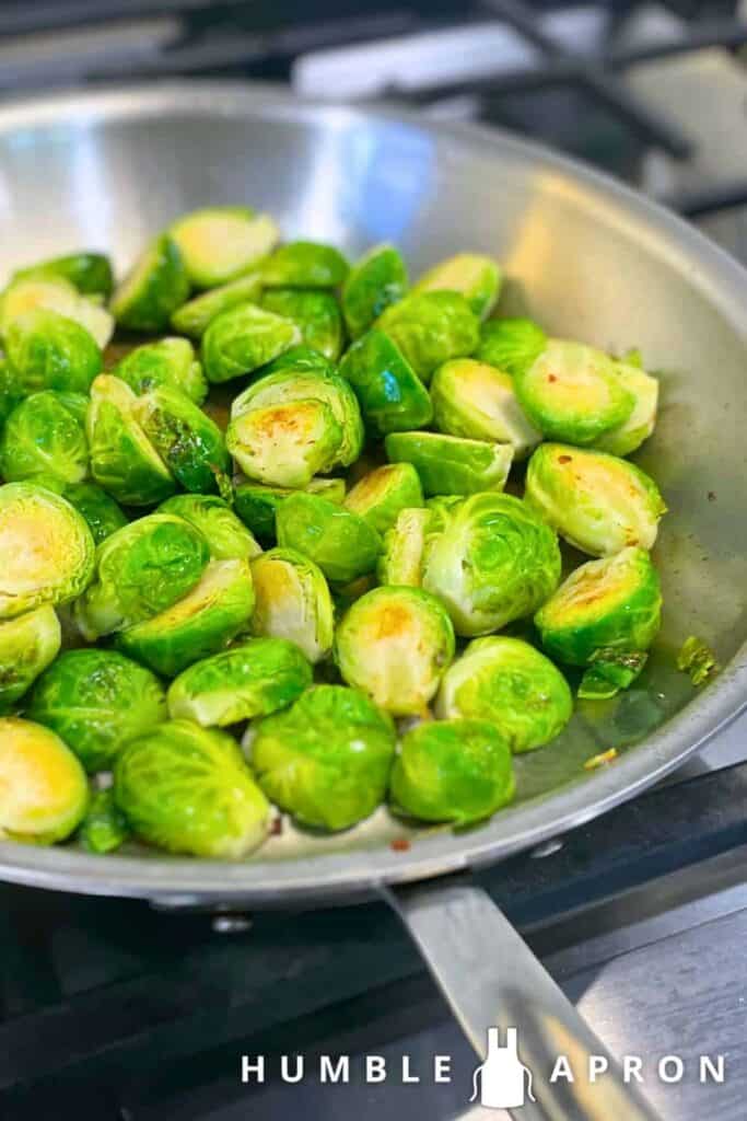 Brussels Sprouts in pan