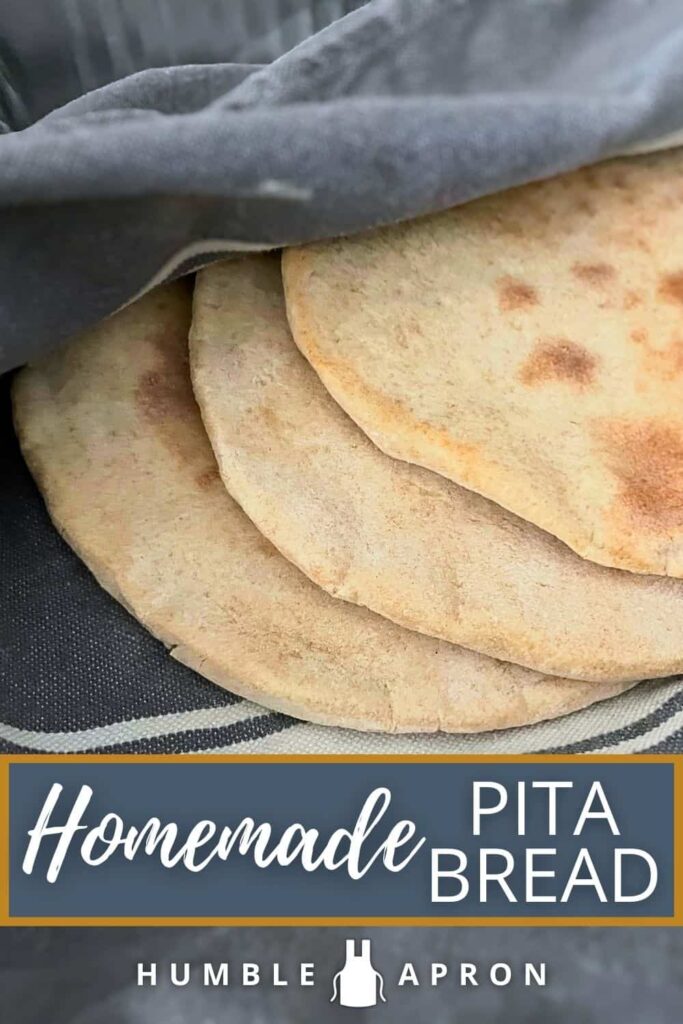 Easy homemade pita bread on a cloth