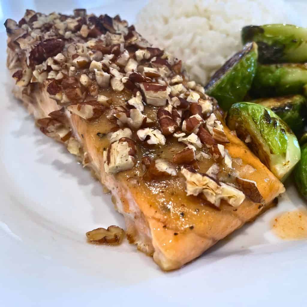 salmon with pecans