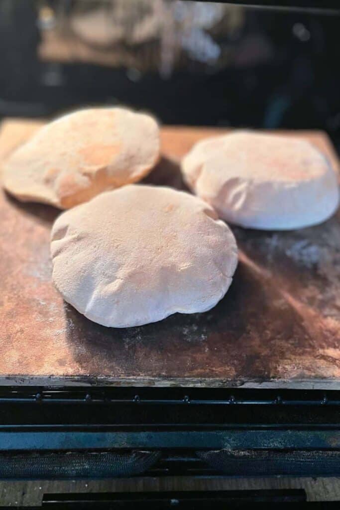 Pita Bread in oven