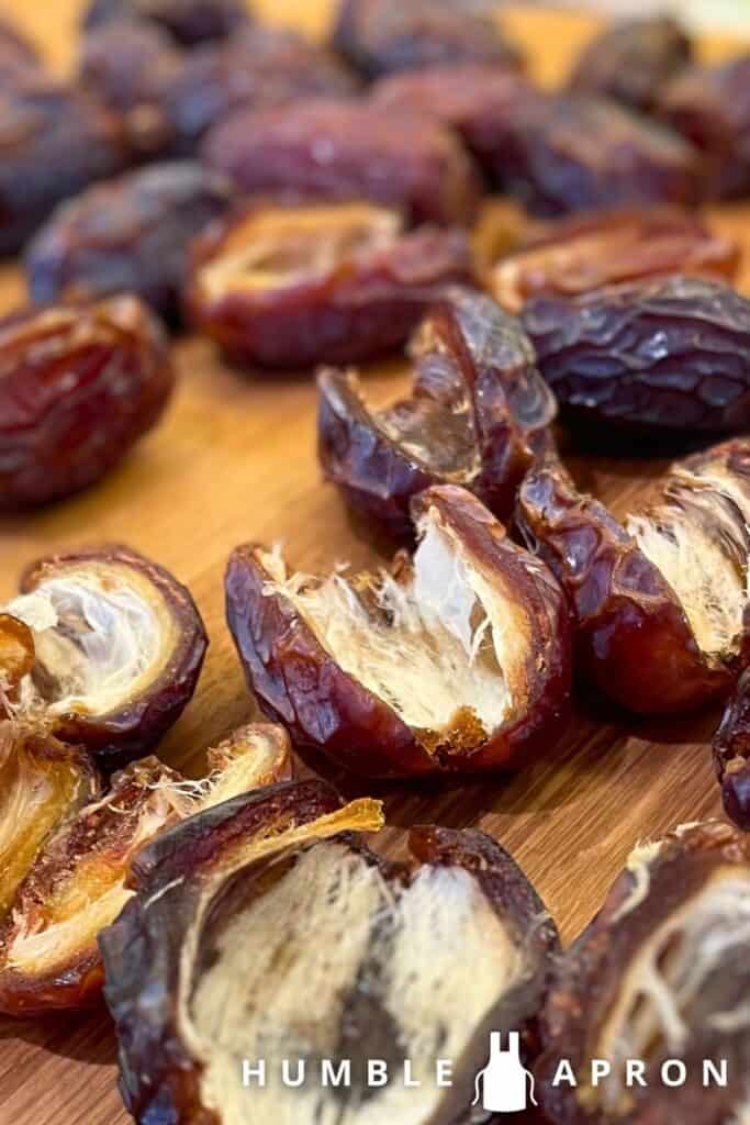 dates cut and pitted