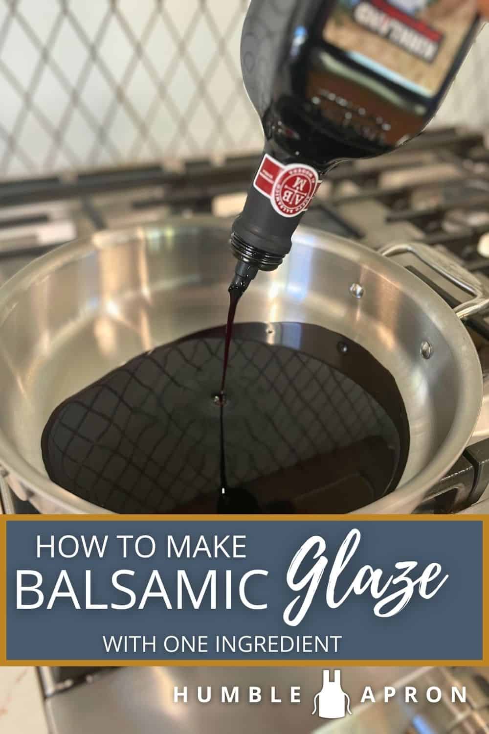 Balsamic vinegar poured into a pan