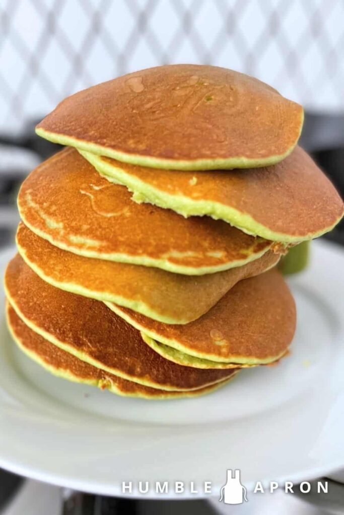 basil pancake stack