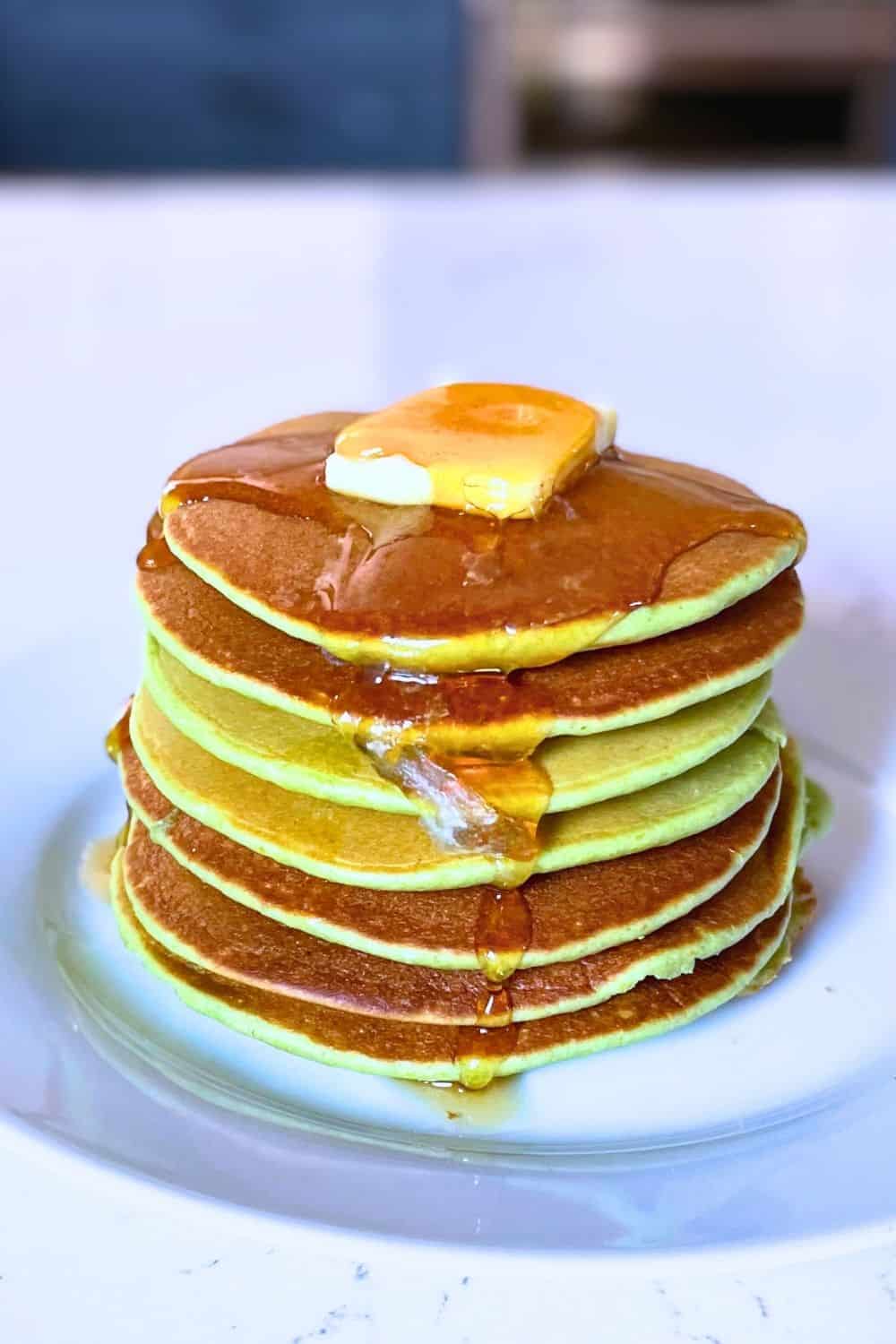 basil pancake stack