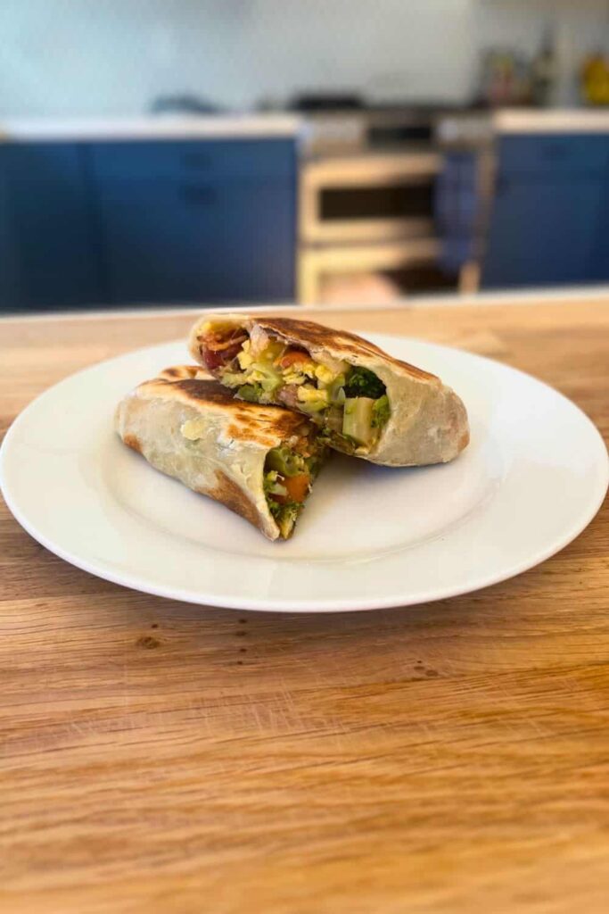 Vegetable Loaded Breakfast burritos