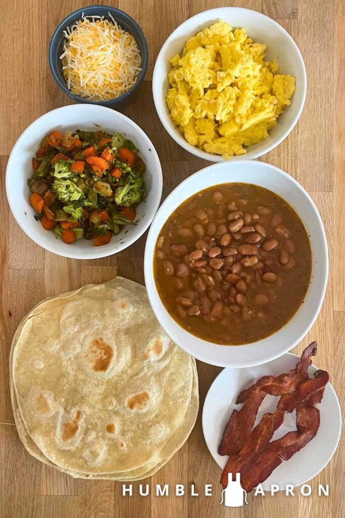 breakfast burrito recipe with vegetables ingredients