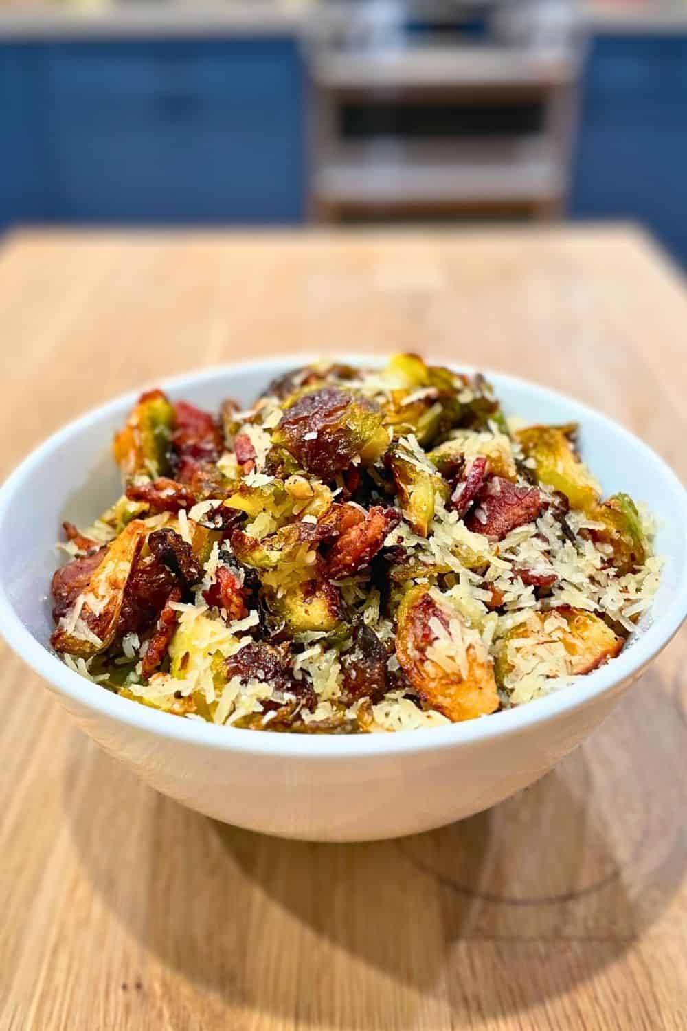 Sheet-Pan Roasted Brussels Sprouts with Parmesan and Bacon