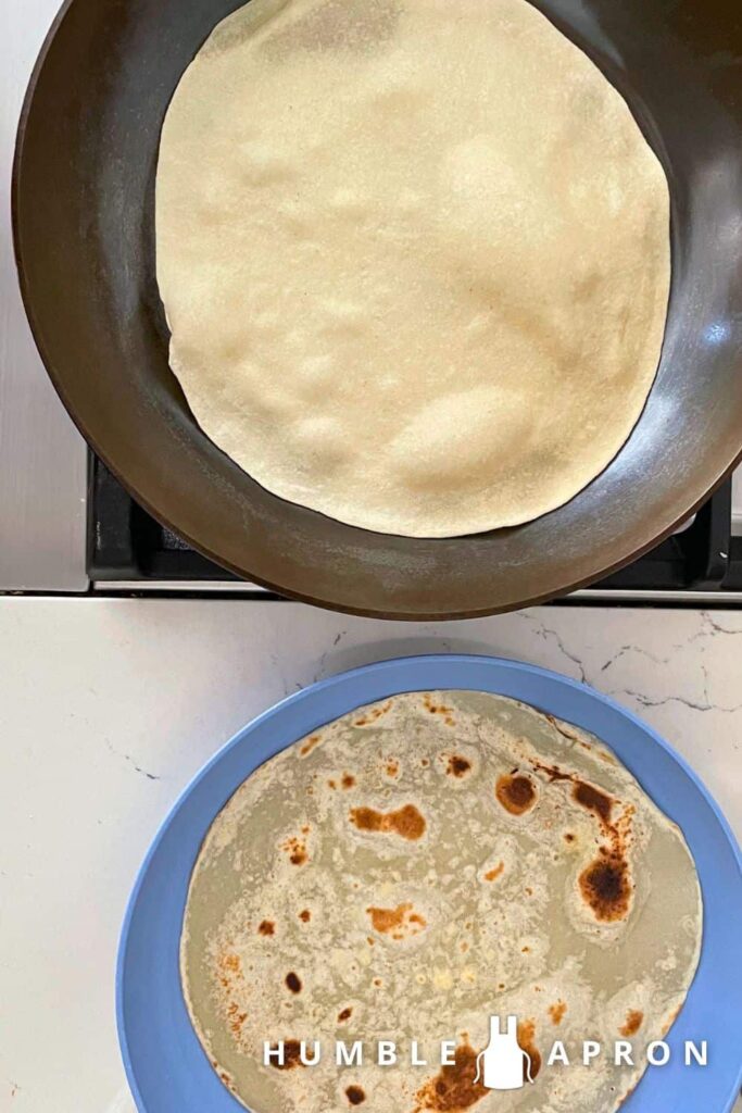 tortilla in a pan