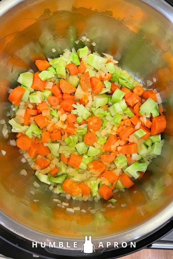 Minestrone Soup with Barley - cooking